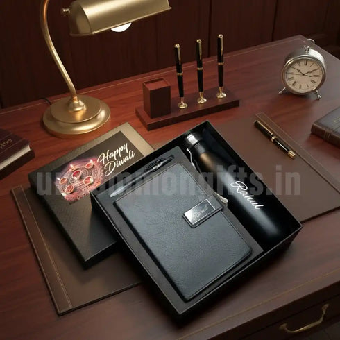 Personalized Steeliness Steel Bottle with Diary Diwali Combo